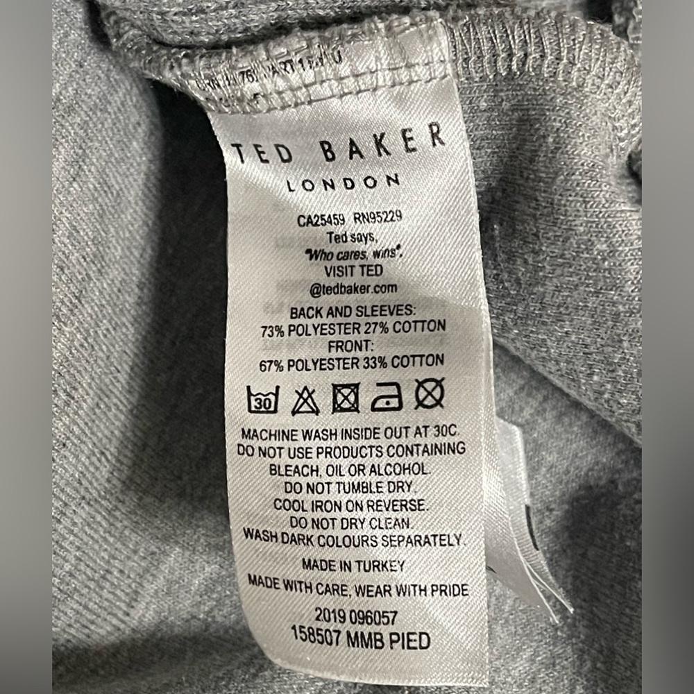 Ted Baker Gray Cotton-Knit Crewneck Casual Comfy Sweater Size 5 (XL) - Picture 9 of 9